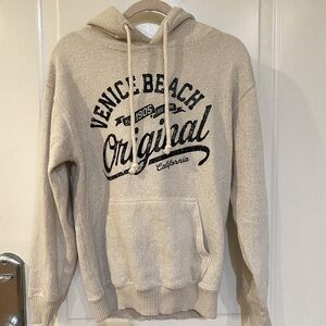 Venice Beach Cream color hoodie. Unisex. Soft, warm and stretchy.